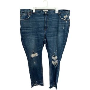 Abercrombie & Fitch The Skinny High Rise Distressed Jeans Sz 36/22 Short Plus Sz